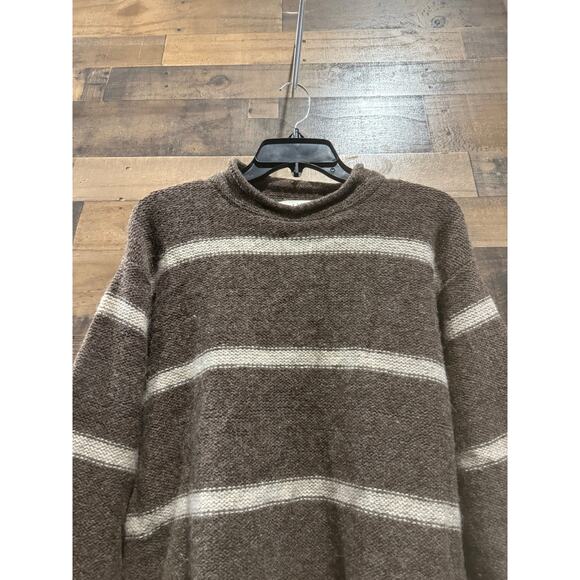 FL Wood Brown & Tan Striped Mock Turtleneck Sweater – Size Small Women - Picture 5 of 8
